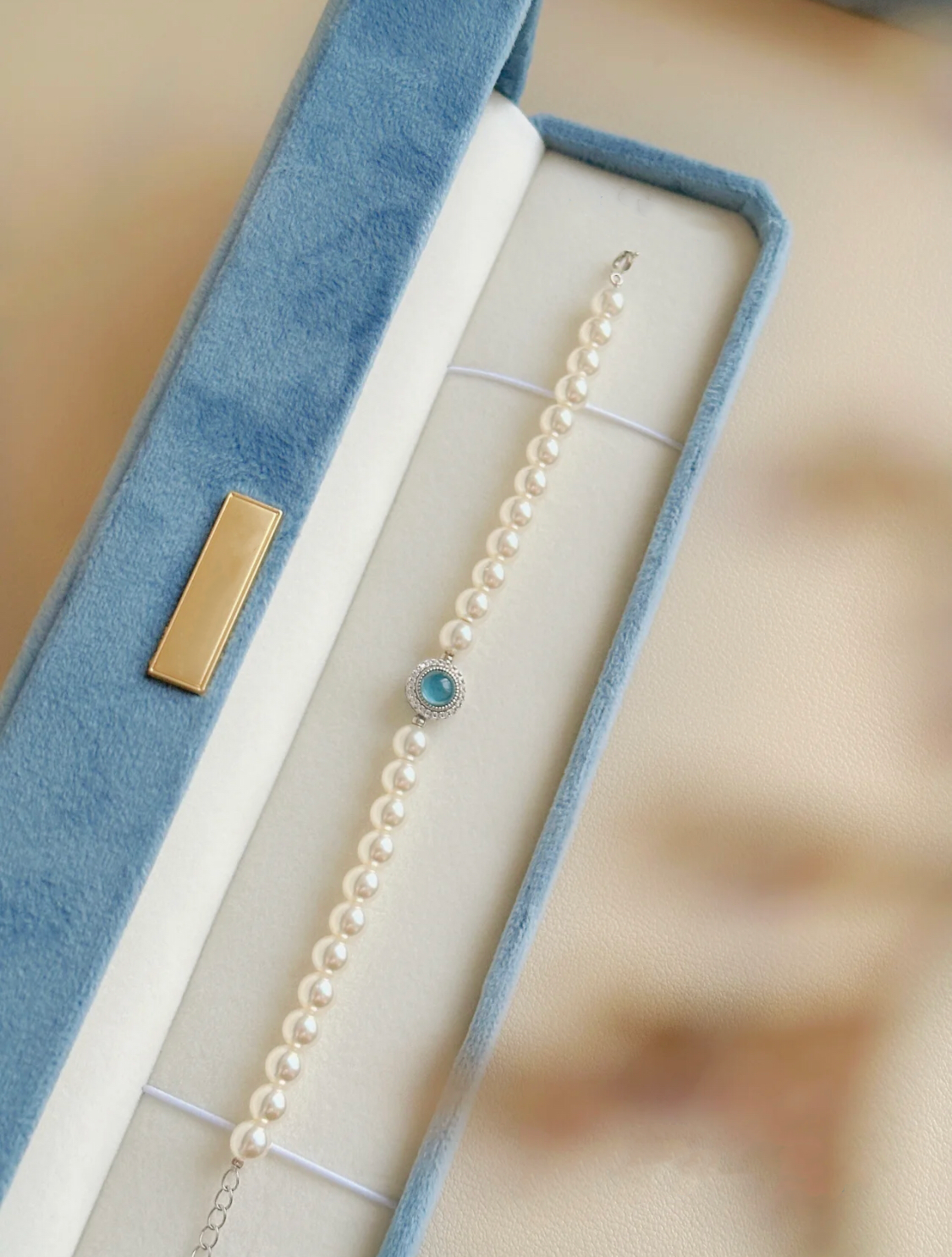 Elegant Blue Jewelry Gift Box