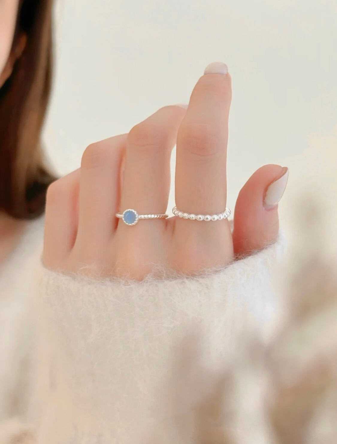 BLUE AND SILVER RING