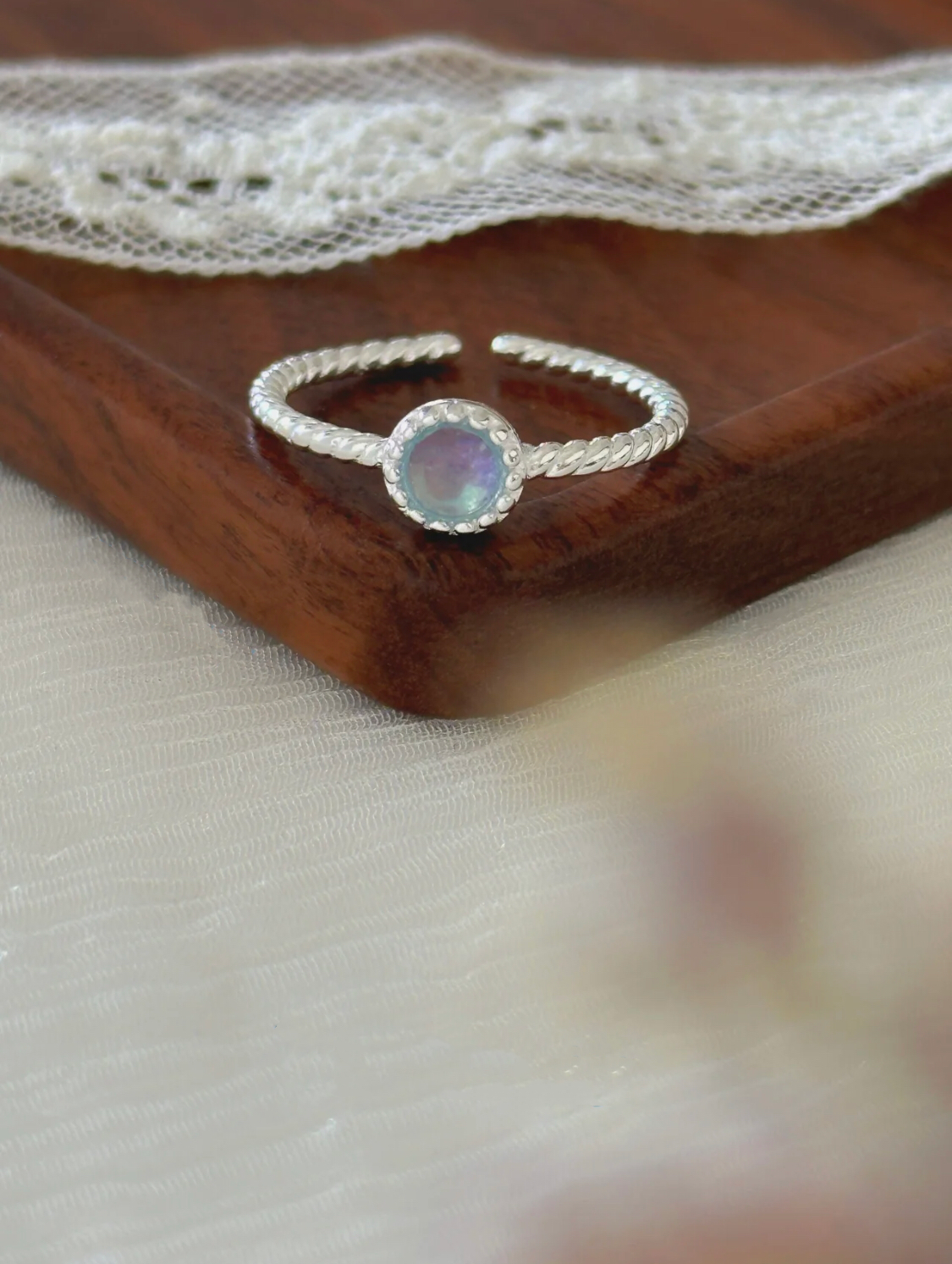 BLUE AND SILVER RING