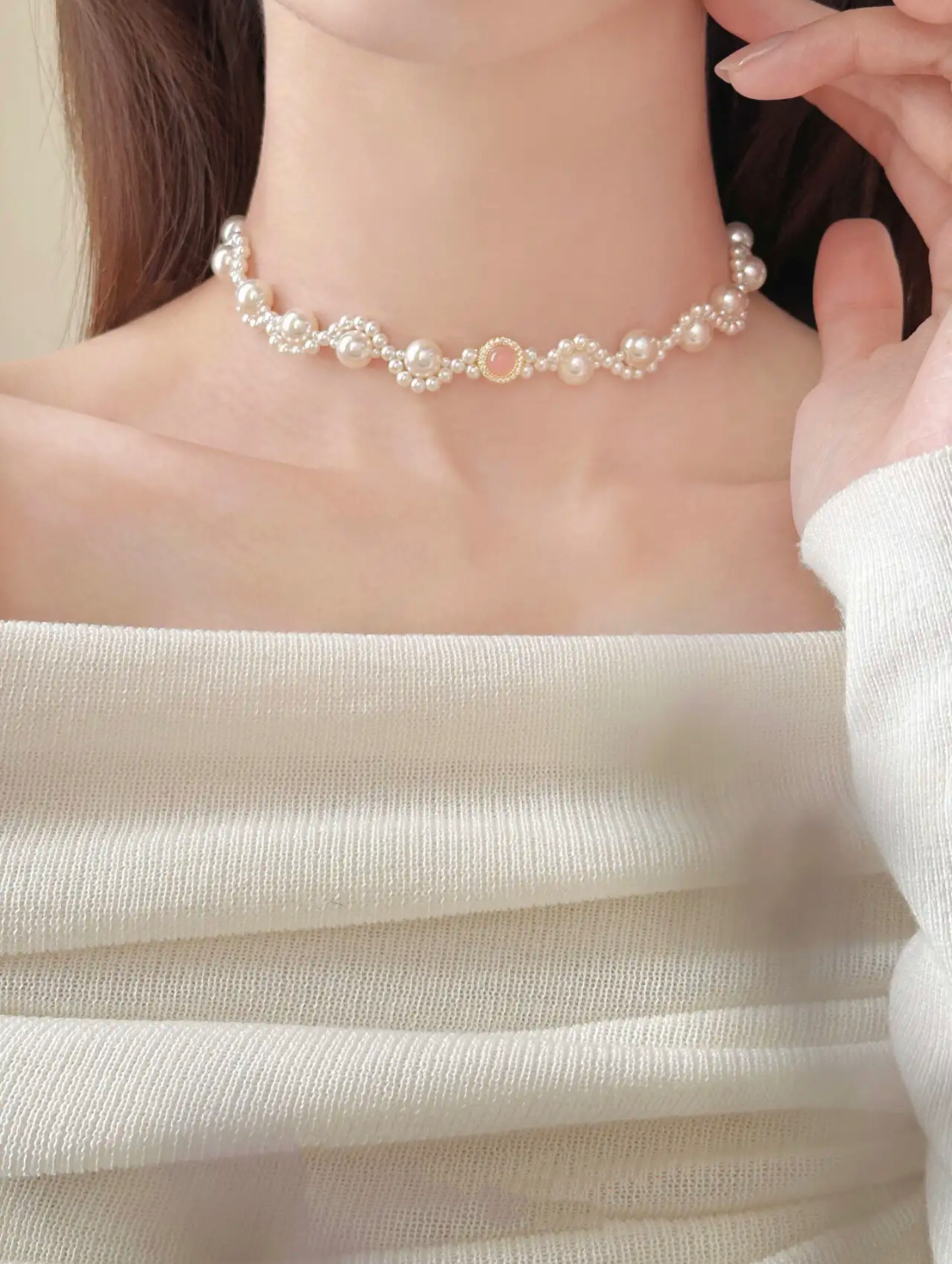 PINK WATER WAVE NECKLACE