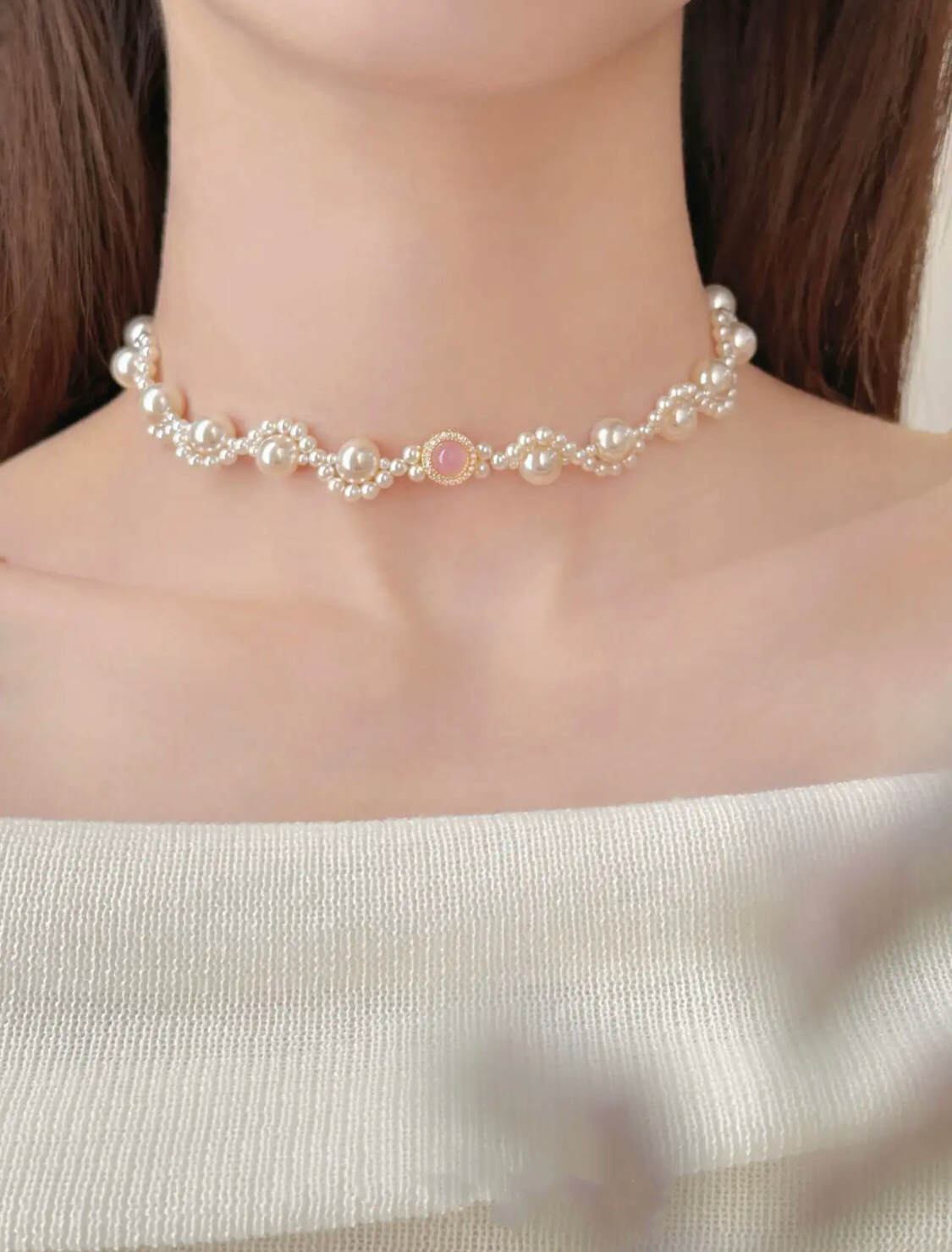 PINK WATER WAVE NECKLACE