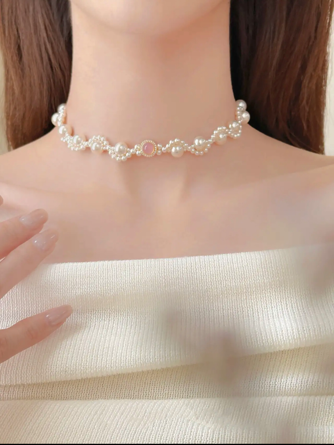 PINK WATER WAVE NECKLACE