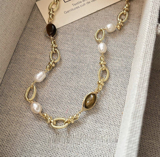 Divine Golden Pearl Necklace