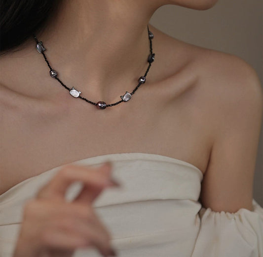Kitten Pearl Necklace
