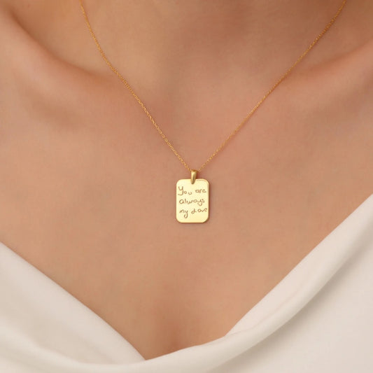 Handwriting Tag Necklace