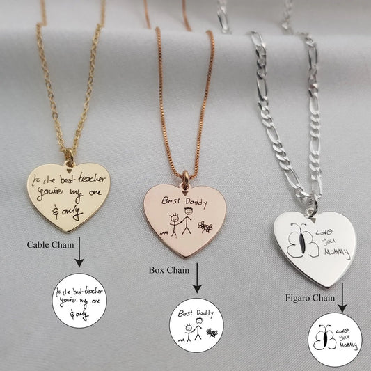 Classic Heart Handwriting Necklace