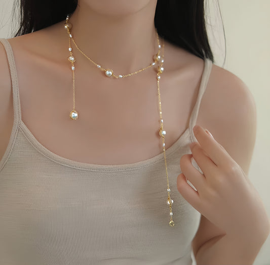 Glided Pearl Elegance Necklace