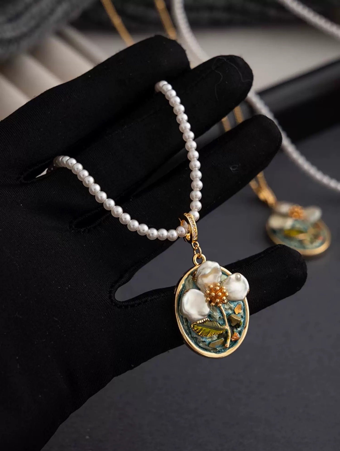 CELESTIAL GARDEN NECKLACE（PEARL CHAIN)
