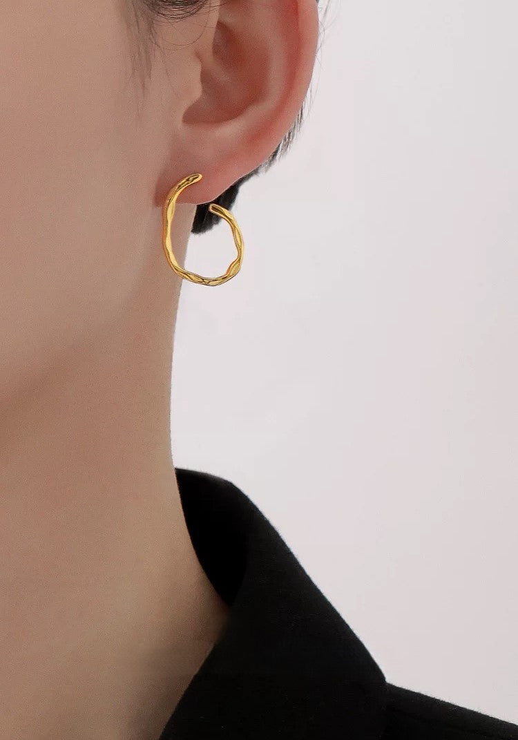 Boucles d'oreilles halo en or