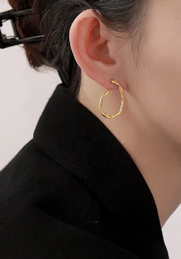 Boucles d'oreilles halo en or