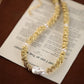 Rustic Glam Pearl Necklace