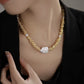 Rustic Glam Pearl Necklace