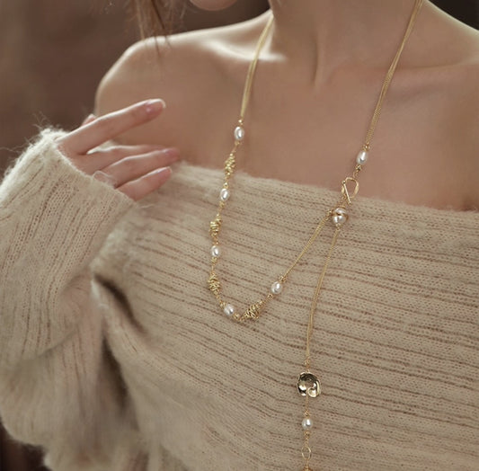 Golden Touch  Pearl Necklace
