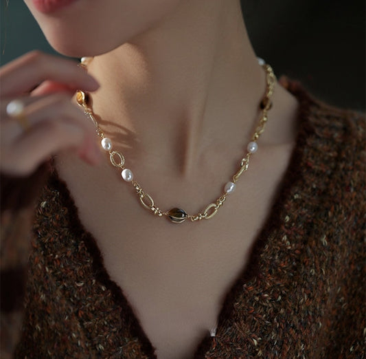 Divine Golden Pearl Necklace