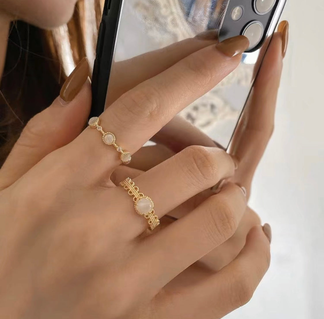 Bague brillante (2 anneaux)